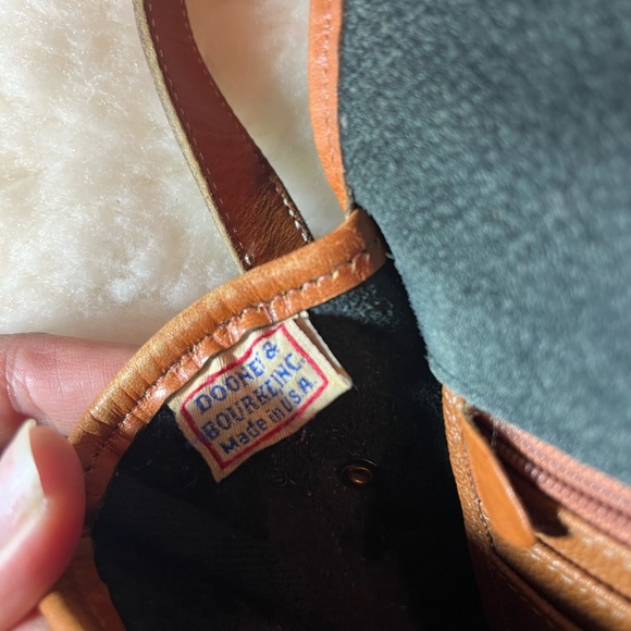 Vintage Dooney & Bourke All Leather saddle Bag Dark Blue Color Made In USA - Picture 11 of 16